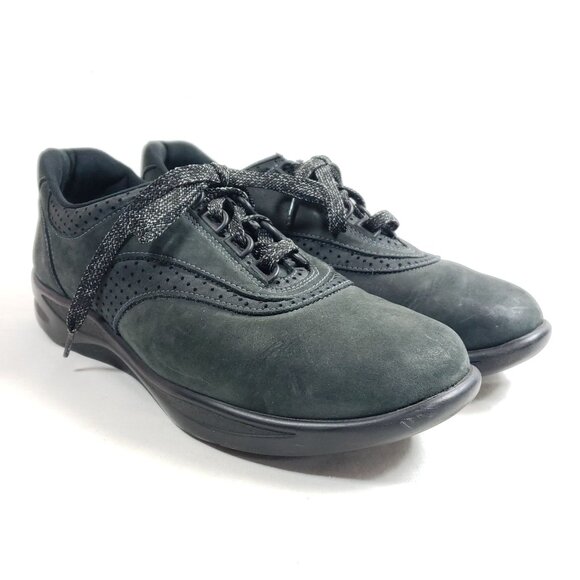 SAS Shoes Walk Easy Womens Size 9 Narrow Black Leather Lace-Up Comfort Shoes - Picture 1 of 8